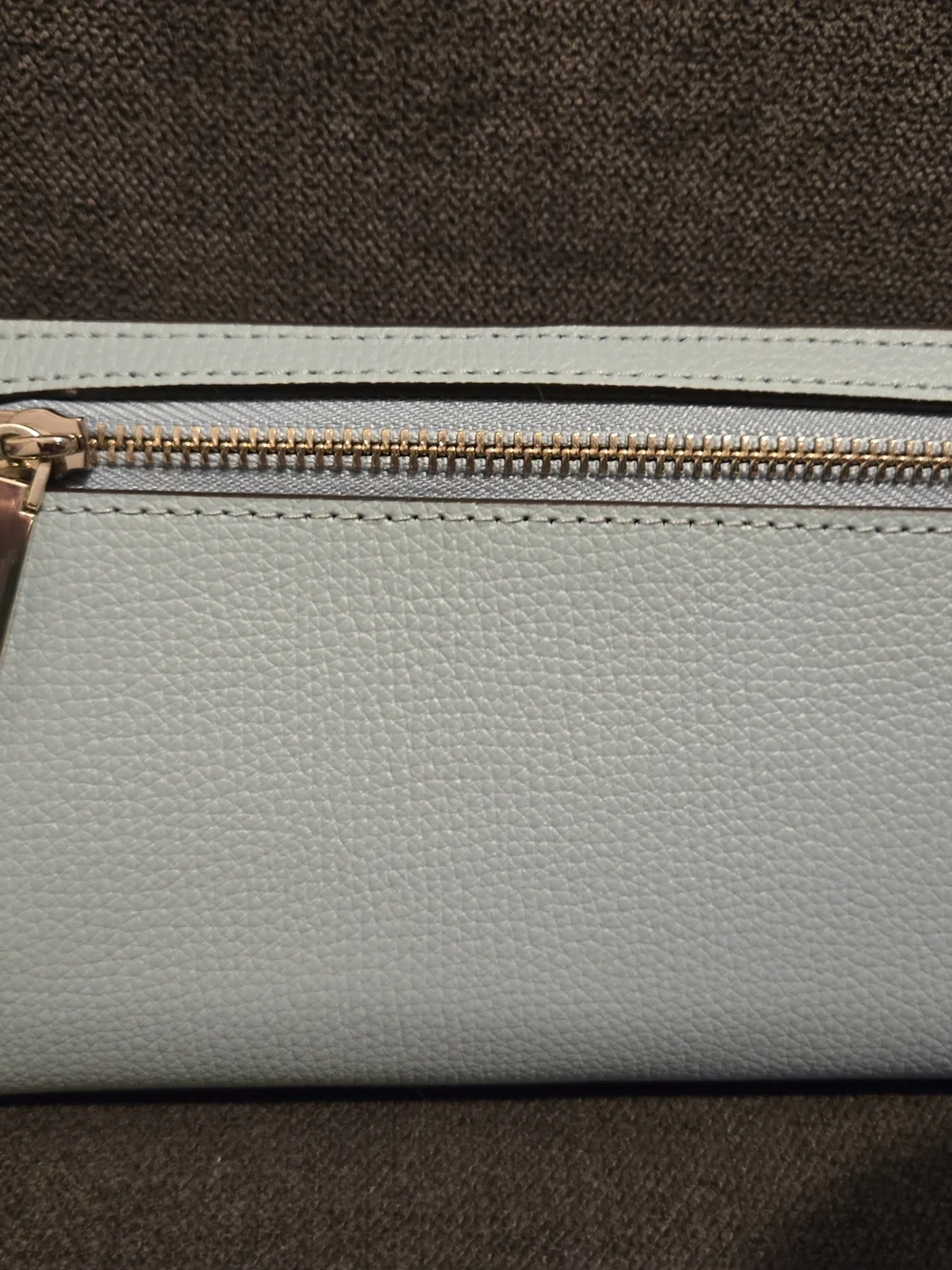 kate spade light blue daisy-embroidered continental wallet